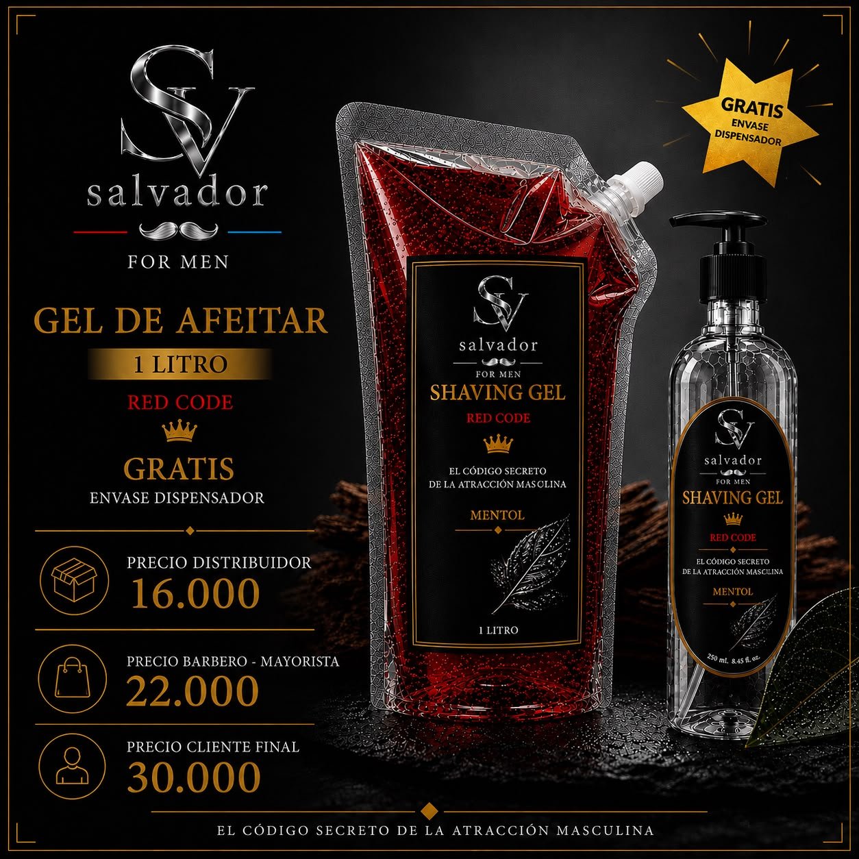 Gel de Afeitar 1 Litro con envase dispensador gratis